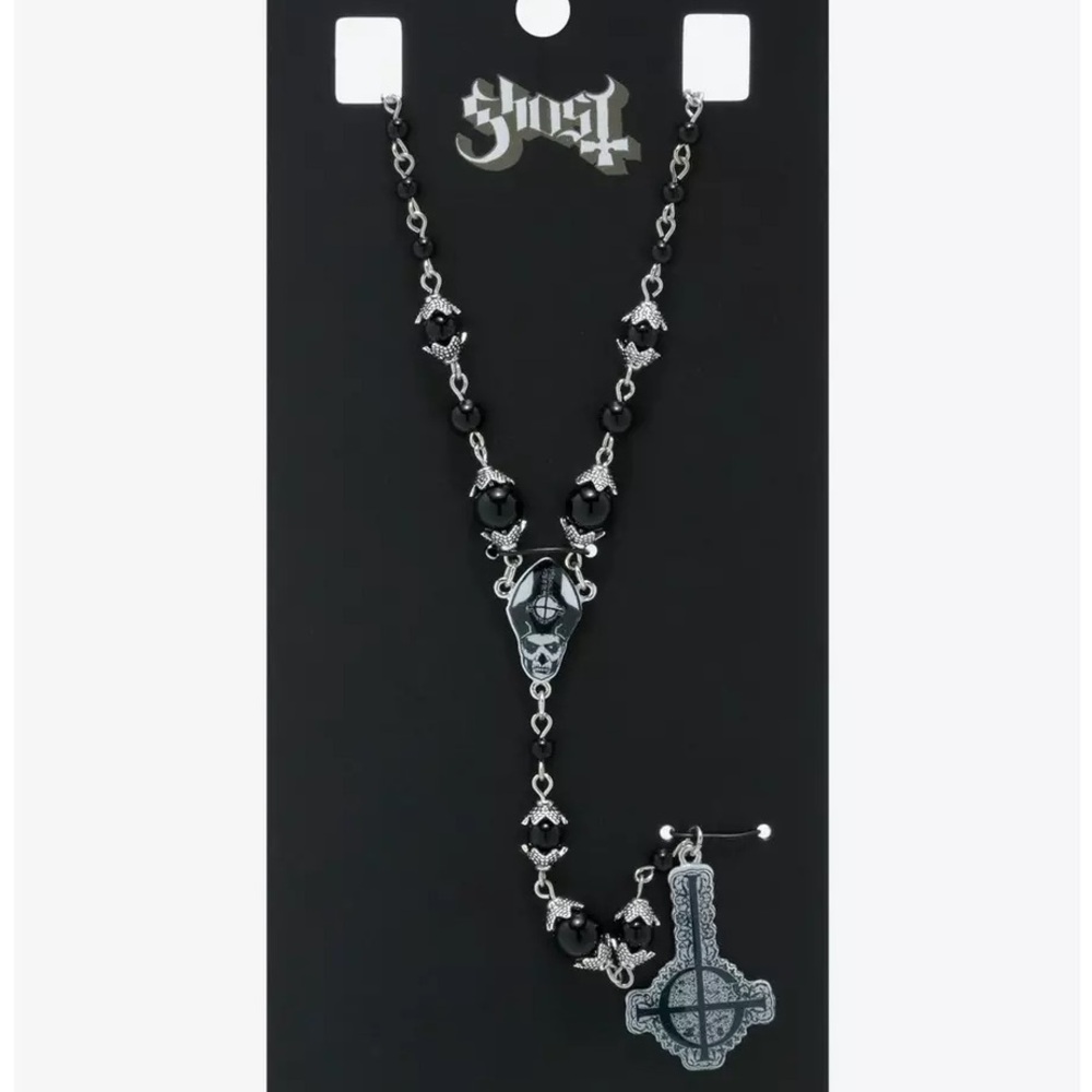 Ghost‎ Pendant Rosary Necklace Hot Topic Papa Emeritus Nameless Ghoul Copia